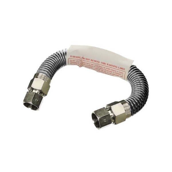 Flextron Gas Line Hose 5/8'' O.D. x 12'' Length with 3/4" FIP Fittings, Stainless Steel Flexible Connector FTGC-SS12-12O - main